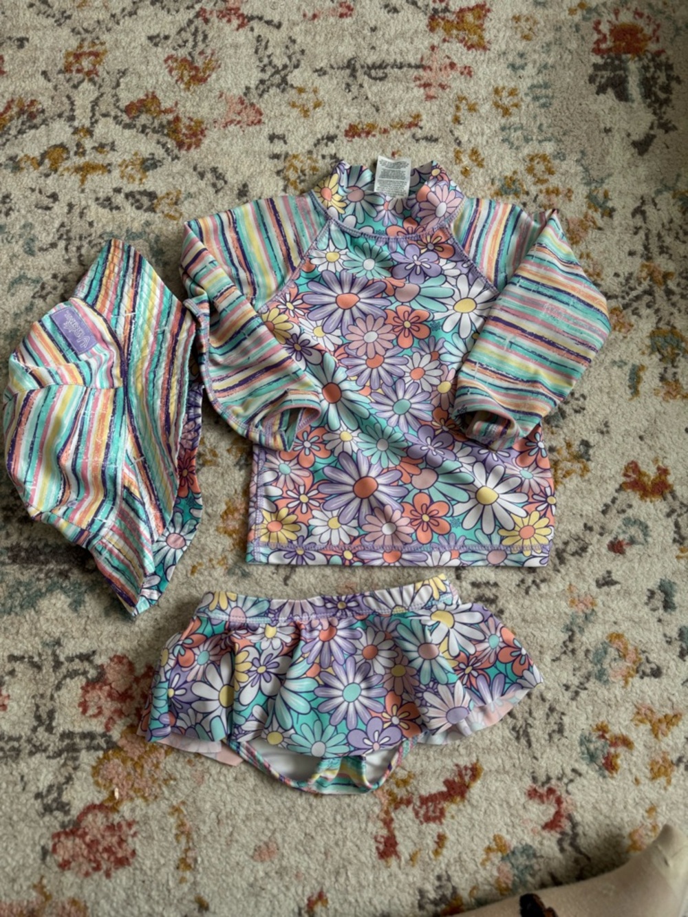 UV Skinz Pastel Floral Rash Guard Set